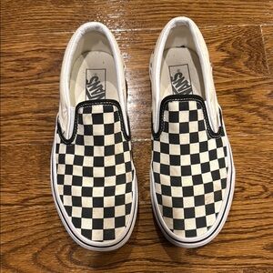 Vans Classic Black and White Checkered Checkerboard Slip-On Shoes